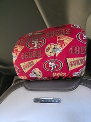 NFL Custom Handmade Cotton Auto/SUV/Truck Headrest, Set Of Two.