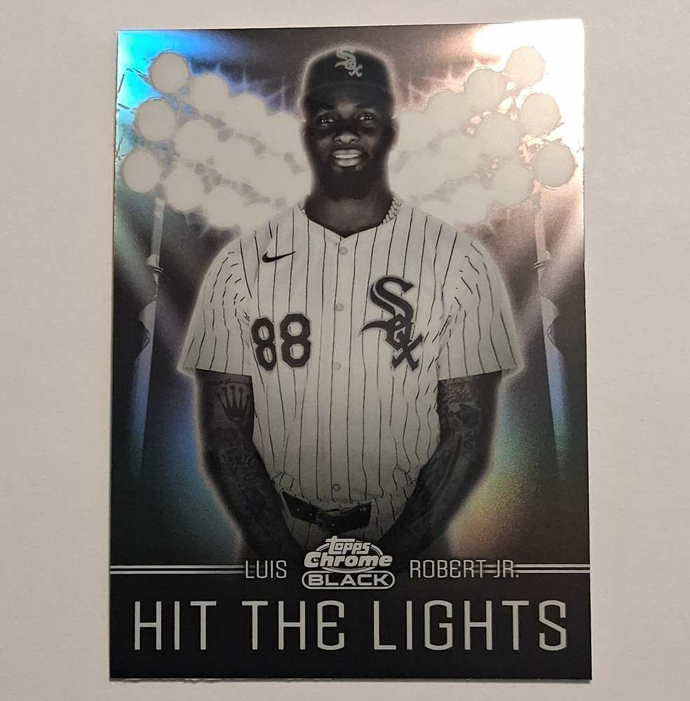 Topps 2025 Chrome Black Hit the Lights Insert Luis Robert White Sox Case Hit!