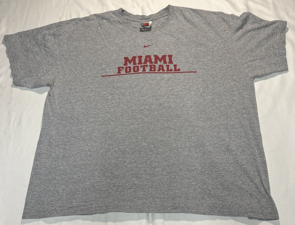 Miami University Football Shirt XXL Nike RedHawks Gray Red
