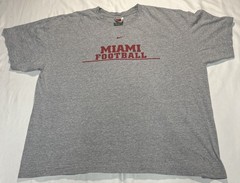 Miami University Football Shirt XXL Nike RedHawks Gray Red