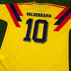 Colombia, Men&rsquo;s Retro Soccer Jersey, 1990, Valderrama #10 (Tallaje Grande)