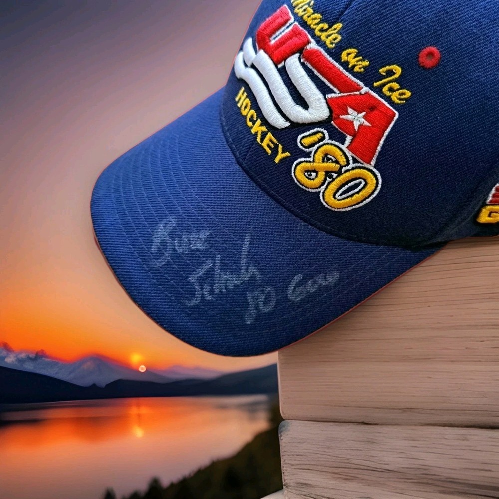Miracle On Ice Buzz Schneider Signed 1980 USA Hockey Cap 🇺🇸HB Signature Series