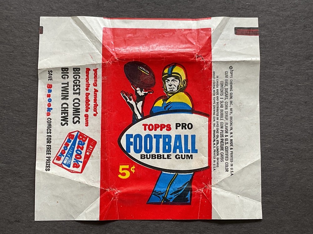 1957 TOPPS FOOTBAL 5 CENT WAX PACK WRAPPER – See Quality Photos For Condition