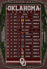 Oklahoma Sooners 2026 Football Schedule Poster Multiple Size Avail. V2 Sooners