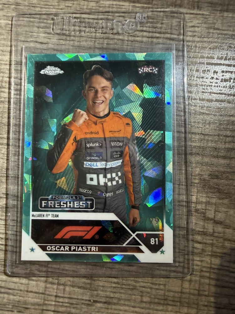 2023 Topps Chrome Sapphire F1 Oscar Piastri RC Rookie Freshest Aqua /99 #195