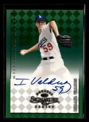 1998 Donruss Signature Ismael Valdes Millennium Marks Auto /1100 Dodgers FX1259