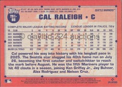2026 TOPPS MLB – Cal Raleigh – 1991 35th Anniversary Insert #T91-88 Mariners