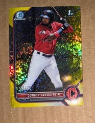 2022 Bowman Chrome Junior Sanquintin Yellow Speckle Refractor /75 Free Shipping!