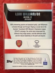 2025-26 Chrome Womens UEFA UCL #4 Leah Williamson Blue Refractor /150
