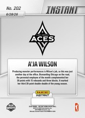2026 Panini Instant WNBA #202 A&rsquo;ja Wilson Las Vegas Aces PRESALE