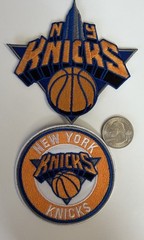 (2)-NEW YORK KNICKS VINTAGE STYLE EMBROIDERED IRON ON PATCHES. 3”x 3” & 4”x4”