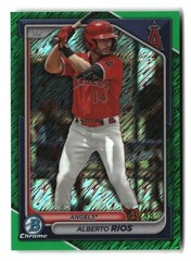 2024 Bowman #BCP-98 Alberto Rios Chrome Prospects Green Shimmer Refractors #/99