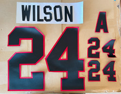 Chicago Blackhawks Lettering Custom ANY YR Name Number UNSEWN kit for Jersey
