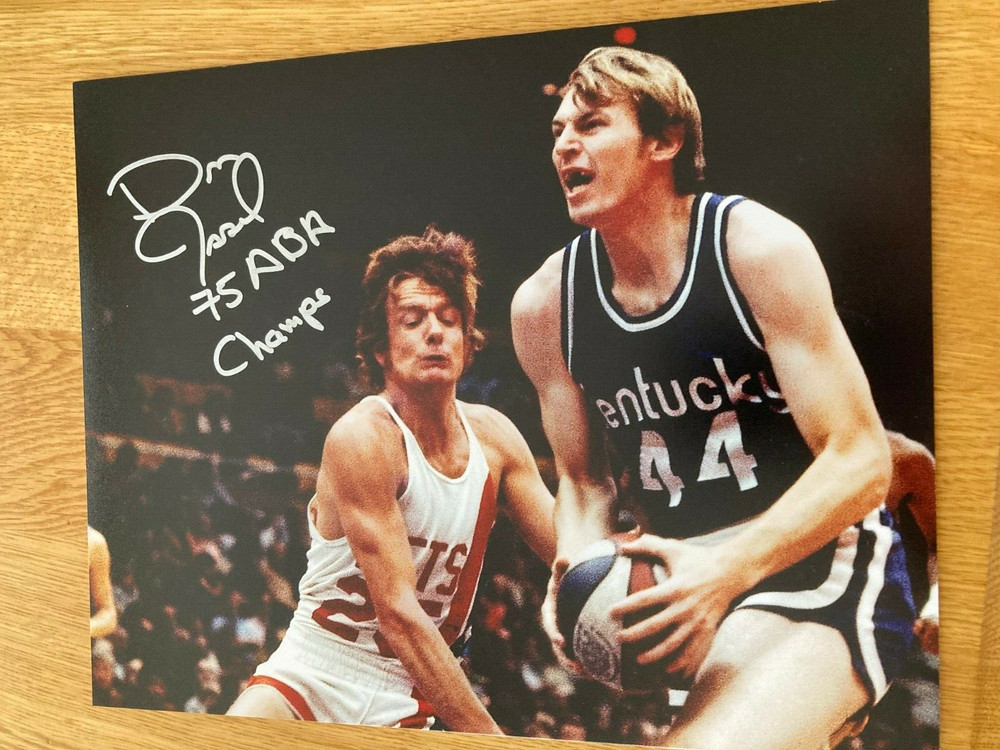 Kentucky Colonels Dan Issel signed 8×10 ABA Champs inscription W/COA