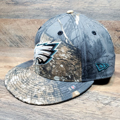 New Era 59FIFTY Philadelphia Eagles Black Realtree Camo Fitted Hat 7 5/8 NEW