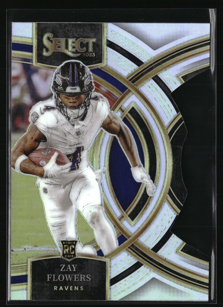 2023 Panini Select #157 Zay Flowers Silver Prizms Die Cuts