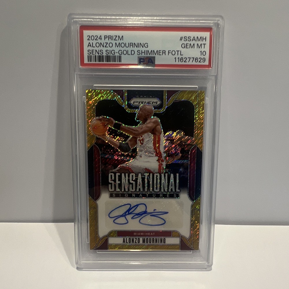 Alonzo Mourning Prizm Sensational Signatures Gold Shimmer /10 PSA 10 FOTL