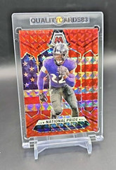 DERRICK HENRY RED REFRACTOR FLAG INSERT WITH CASE NFL BALTIMORE RAVENS