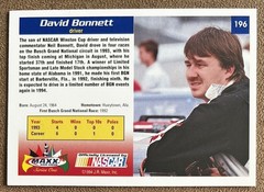 1994 Maxx Race Cards Autograph #196 David Bonnett NASCAR On-Card IP Signature