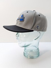 Atlanta Braves Blue Tomahawk Logo Hat Gray Cap Black Brim Size Medium The Game