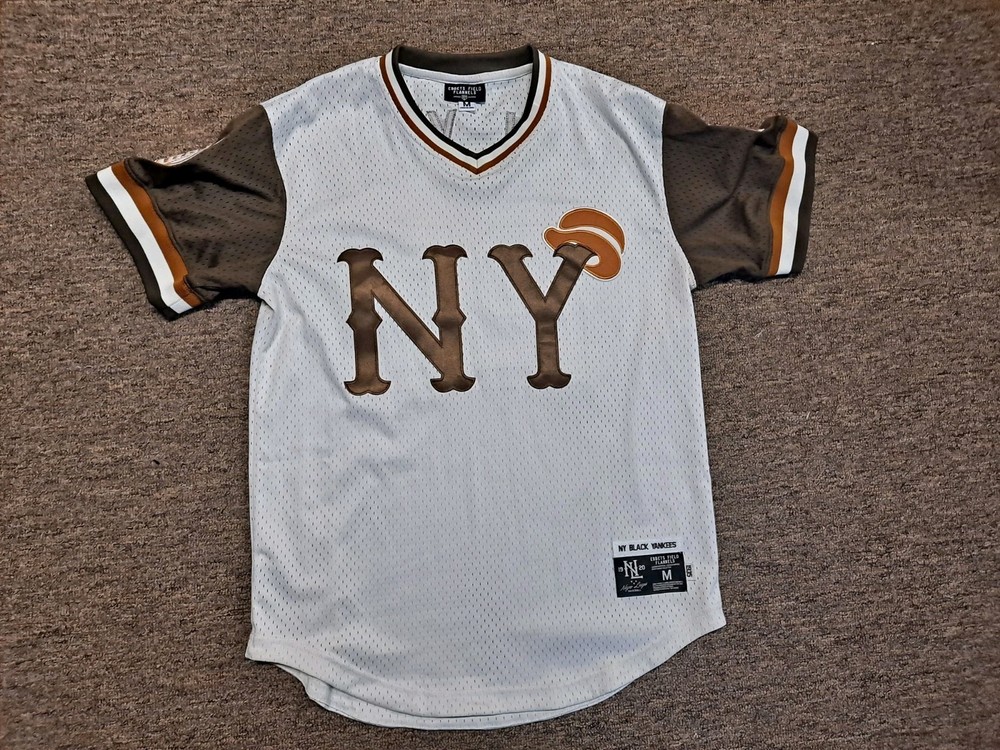 Ebbets Field Flannels NY Black Yankees Mesh Jersey Medium Negro League V-Neck