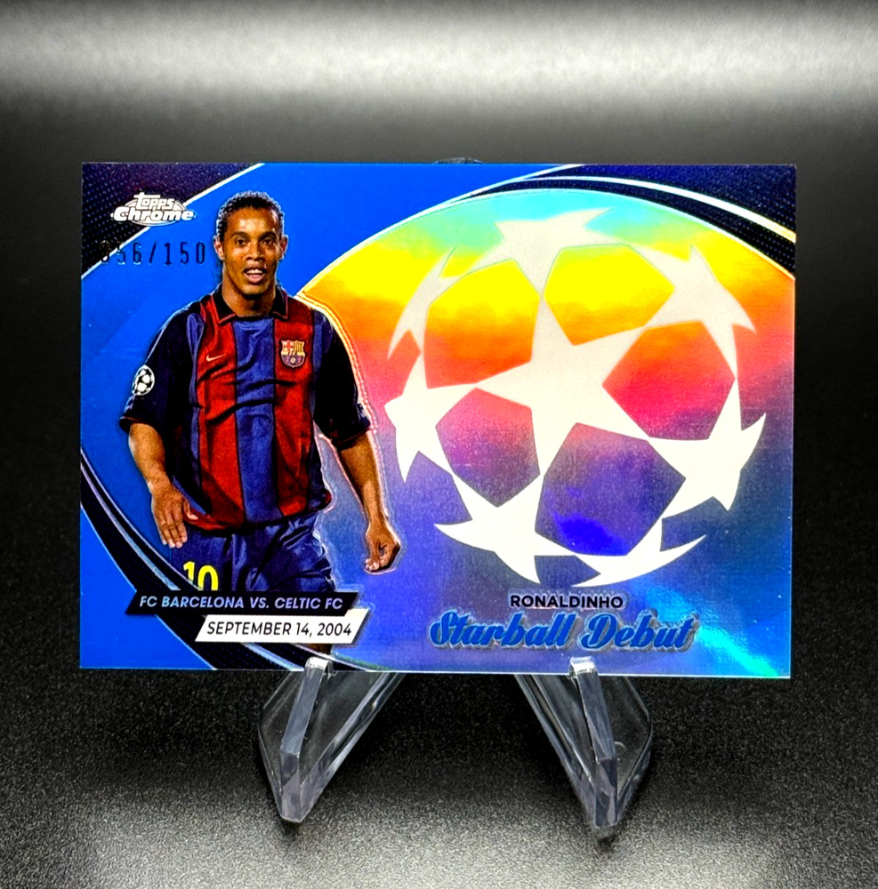 Ronaldinho 2023-24 Topps Chrome UEFA CC #SD12 Starball Debut Blue Refractor /150