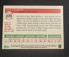 2025 Topps Chrome Platinum Jose Canseco 68/75 Rose Gold Mini Diamonds #235