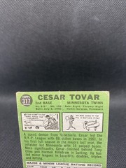 1967 Topps Cesar Tovar # 317 Minnesota Twins