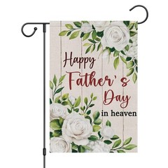 Happy Fathers Day Garden Flag Floral Rose Double Sided Burlap 12×18 inches For P