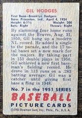 1951 Bowman Gil Hodges #7 (HOF) (Fair) BROOKLYN DODGERS