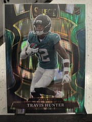 2025 Panini Select – Concourse Travis Hunter #28 Black & Green Shock Prizm (RC)