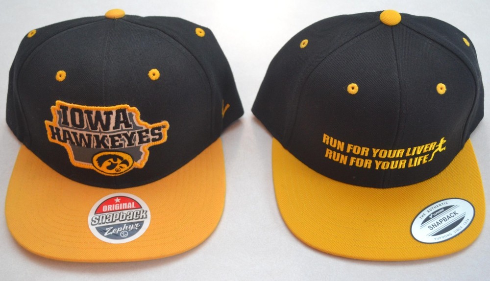 Pair of (2) Iowa Statehood 32/5 Hawkeyes Black Snapback Mens Hat Cap New w/ Tags