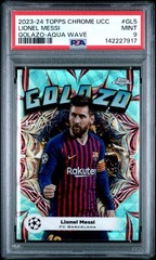 2023-24 Topps Chrome UEFA Club Competitions – Golazo Lionel Messi #GL-5 Aqua…