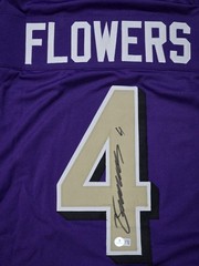 Zay Flowers Baltimore Ravens Signed Gold Jersey, FS Helmet & Ungraded Card