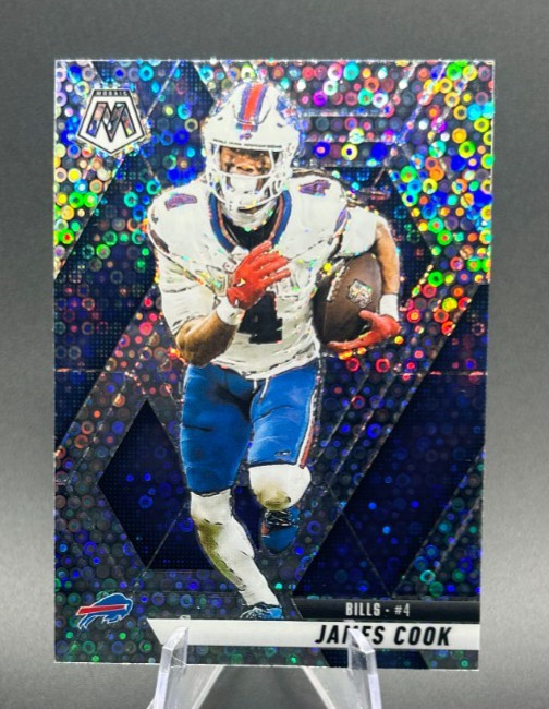 James Cook 2025 NFL Panini Mosaic No Huddle Silver Disco #201 Buffalo Bills