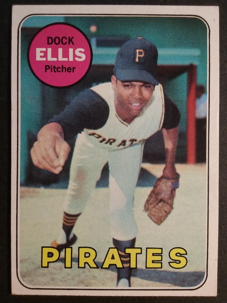 1969 TOPPS BASEBALL #286 DOCK ELLIS ROOKIE PIRATES EXCELLENT