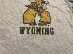 Wyoming Cowboys Retro Vintage Style Logo Medium Gray T Shirt