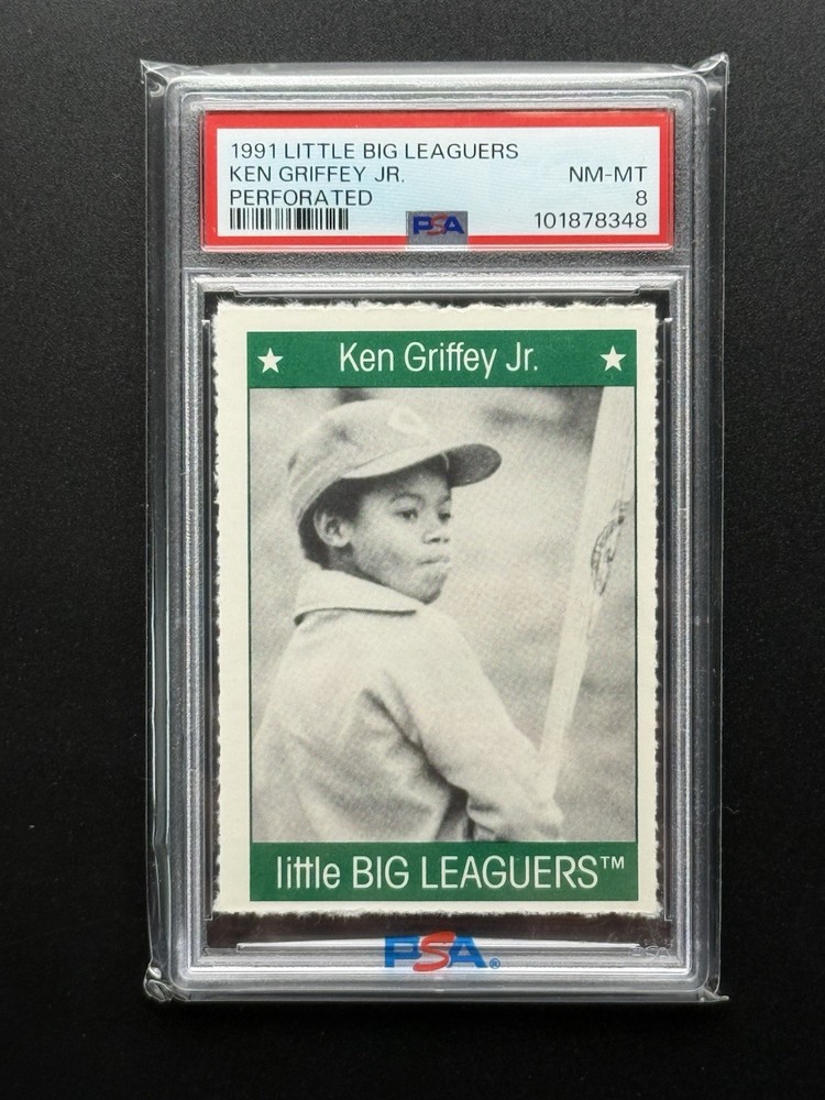 1991 LITTLE BIG LEAGUERS KEN GRIFFEY JR. PERFORATED PSA 8