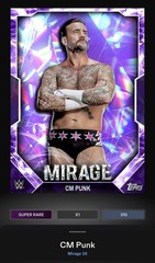 DIGITAL Topps WWE Slam CM Punk Phil Brooks Mirage 26 Purple Base Super Rare SR