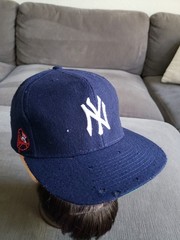 Vintage New York Yankees American Needle Snapback Hat Cap Spellout On Back READ.