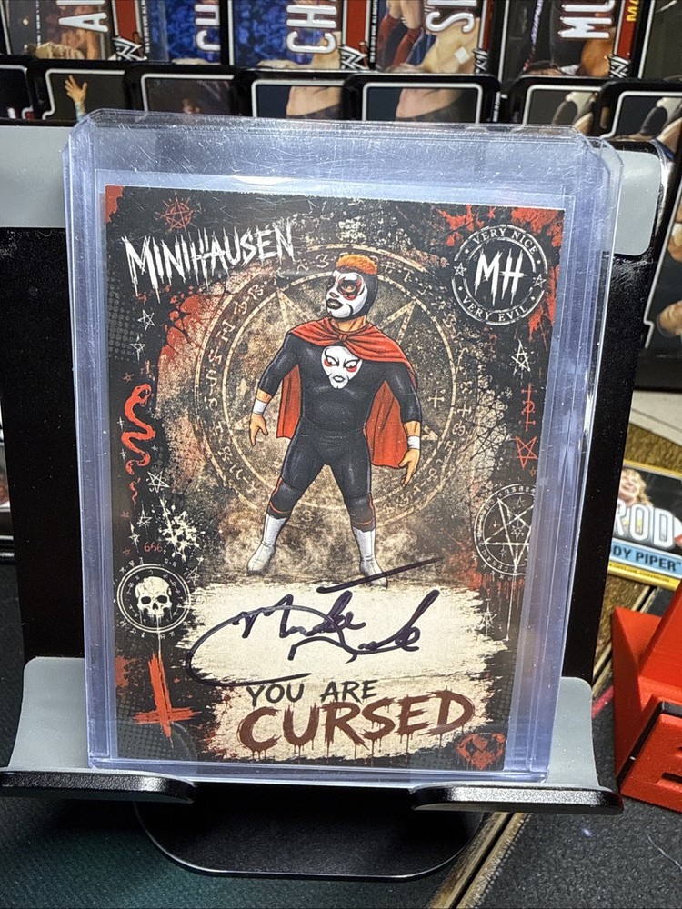 Minihausen In person on Card Auto Danhausen WWE Not Topps El Torito ToritoHausen