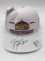 Vintage Denver Nuggets NBA Split Bar Snapback Hat The Game Signed Tom Hammonds