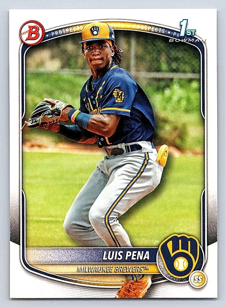 LUIS PENA BREWERS RC 1st card 2025 BOWMAN PROSPECTS #BP-38