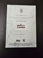 2025 Topps Royalty WWE Liv Morgan Pillars Of Greatness Signatures Auto RAW /99