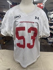 UFL Under Armour Football DC Defenders White Jersey Number 53 3XL- Dirty