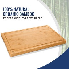 Hiware 4-Piece Extra Large Bamboo Cutting Boards Set for 4-piece, Natural