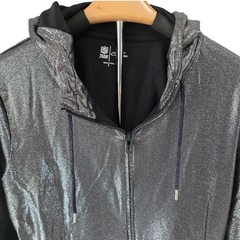 NFL X All Sport Couture Women&rsquo;s Hooded Jacket Size S Silver Baltimore Ravens