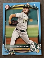 2025 Bowman Draft Jamie Arnold Sky Blue Border 1st Prospect #126/499 Athletics