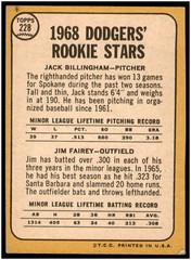 1968 Topps #228 Dodgers 1968 Rookie Stars (Jack Billingham / Jim Fairey) A