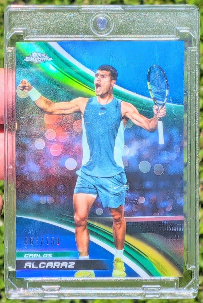 2025 Topps Chrome Tennis Carlos Alcaraz /150 Blue Refractor #1 Color Match Spain